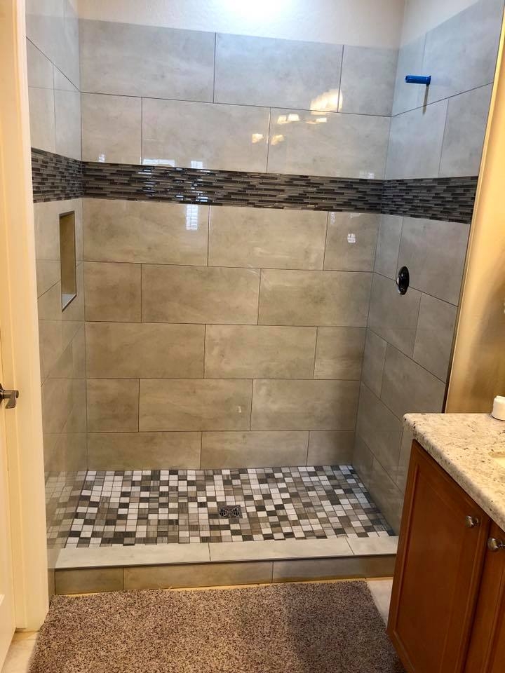 Walk-in tile shower remodel in Surprise, Arizona